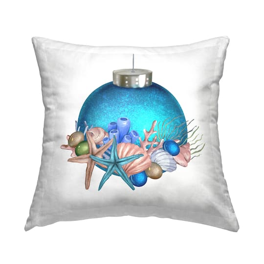 Stupell Industries Glitzy Sea Life Ornament Throw Pillow